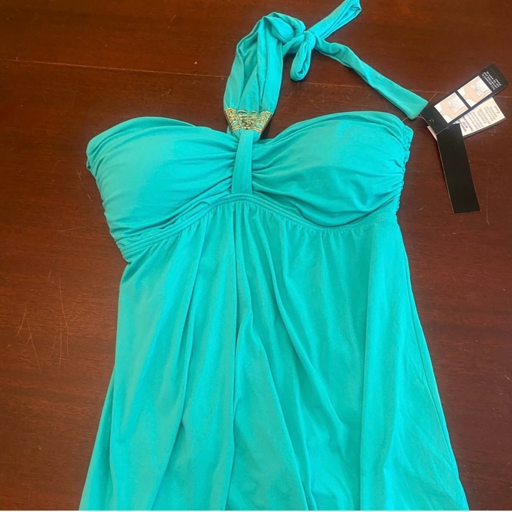 Carmen Marc Valvo Turquoise Convertible Swim suit Size 10